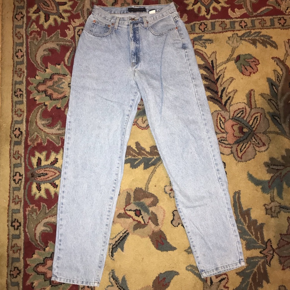 Vintage Style High Waisted Light Wash Jeans
